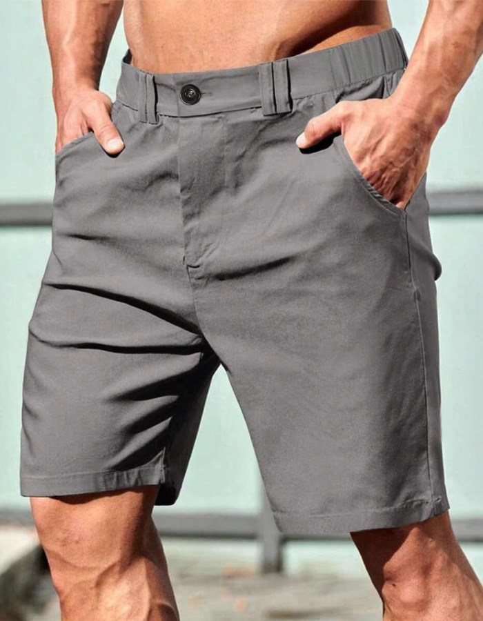 Men's British Style Suit Work Casual Straight Shorts