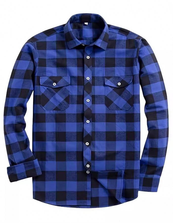 Mens Stylish Long-Sleeve Lapel Shirt