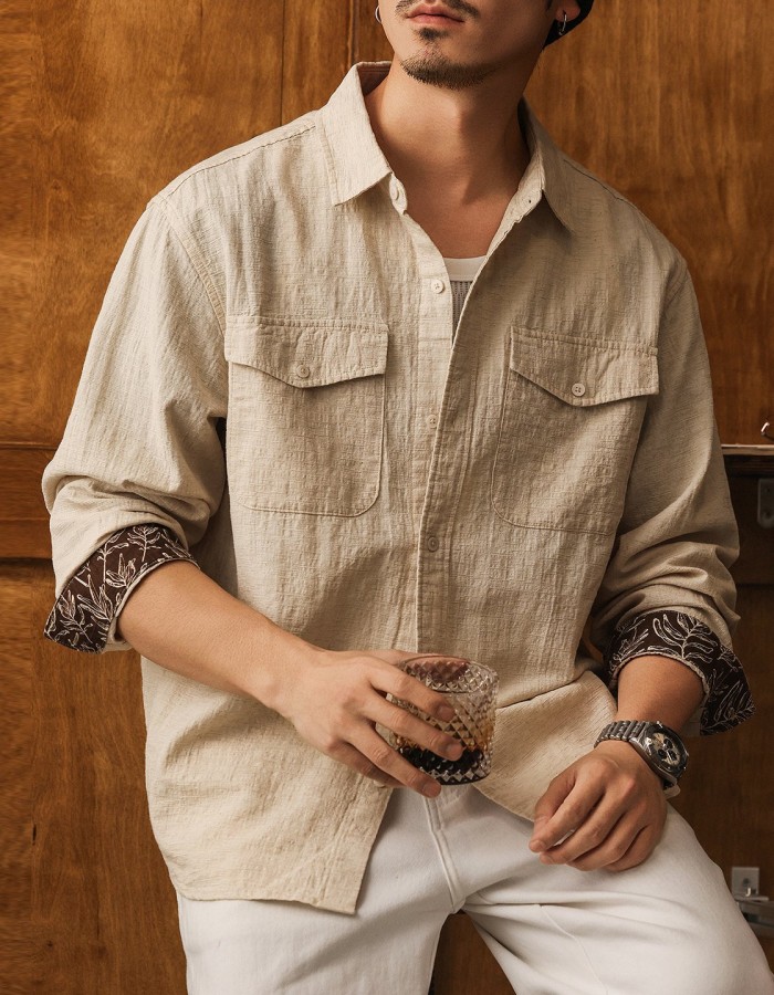 Old Money Style Vintage Linen Shirt