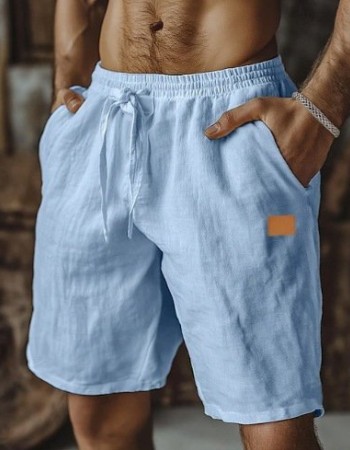 Solid-color Breathable Everyday Beach Capri Casual Pants
