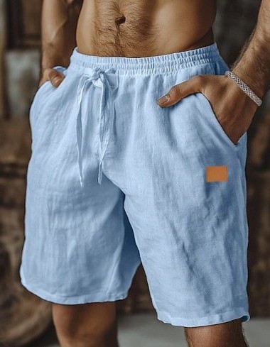 Solid-color Breathable Everyday Beach Capri Casual Pants