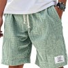 Fashionable Drawstring Textured Solid-Colored Shorts Beach Pants