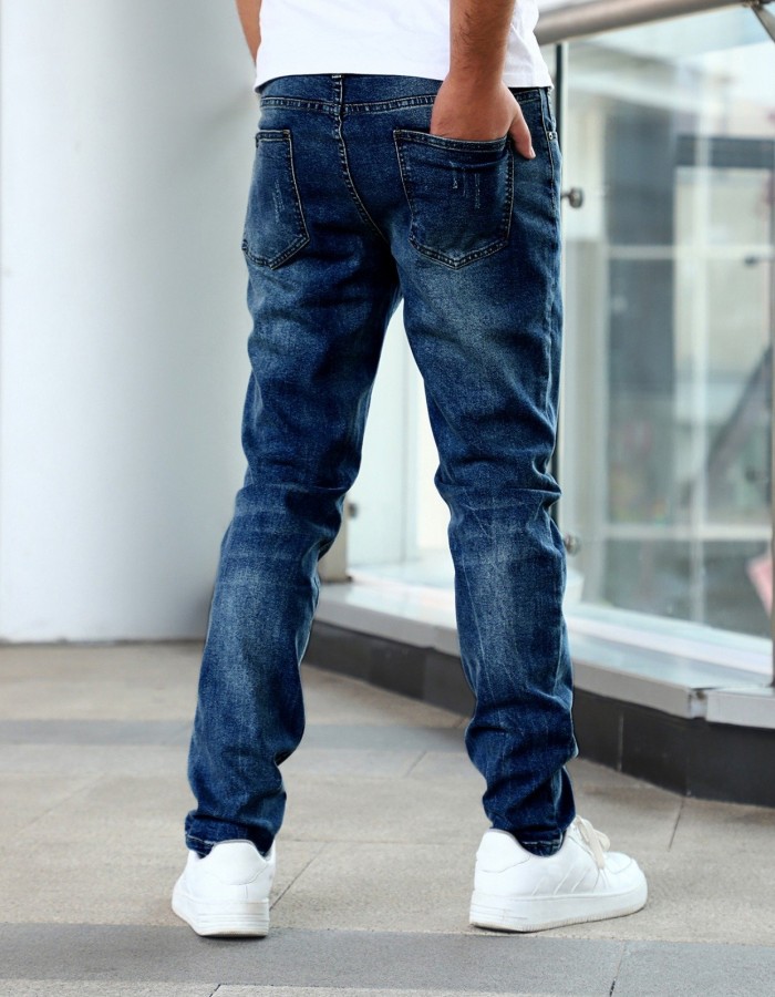 Slim Fit Stretch Men's Youth Blue Casual Pants
