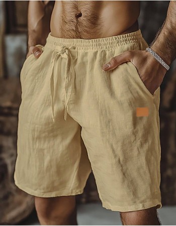 Solid-color Breathable Everyday Beach Capri Casual Pants