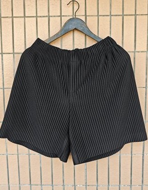 Draping Effect Elastic Waist Tie Hole Mesh Casual Pleated Shorts