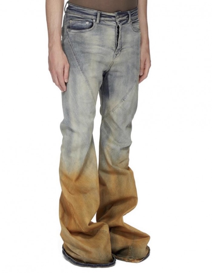 Men's Gradient Trousers Wide Leg Distressed Casual Jeans