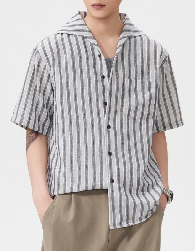 Men's Short-Sleeve American-Style Trendy Loose Shirt