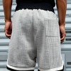 Men's Casual Loose Striped Webbing Trendy Plaid Sports Shorts
