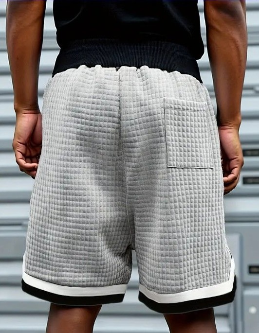 Men's Casual Loose Striped Webbing Trendy Plaid Sports Shorts
