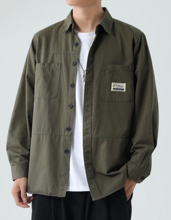 100 Cotton Men's Workwear Long-Sleeve Shirt