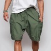 Casual Men's Loose Big Pocket Cargo Green Shorts