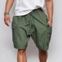 Casual Men's Loose Big Pocket Cargo Green Shorts