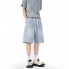 Mens Stretch Waist Lyocell Ice Silk Denim Shorts