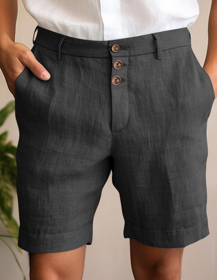 Comfortable And Breathable Cotton-blend Shorts For Leisure And Vacation