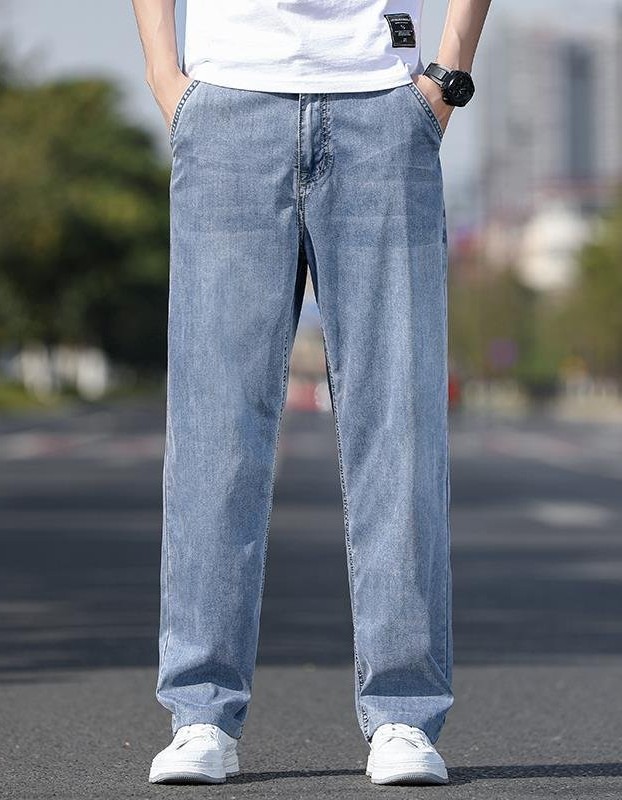 Fashion Personality Tencel Ultra-thin Jeans Men