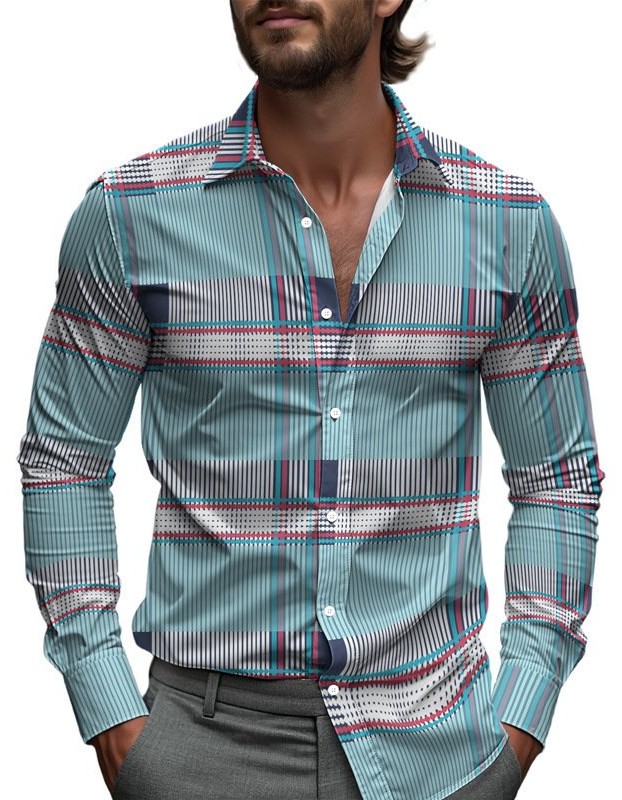 Men's Printed Long-Sleeve Shirt