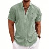 Men's casual suit 3D printed zipper short sleeved polo shirt