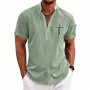 Men's casual suit 3D printed zipper short sleeved polo shirt