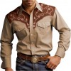 Mens Stylish Western-style Long-sleeve Shirt Top