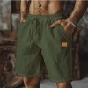 Solid-color Breathable Everyday Beach Capri Casual Pants