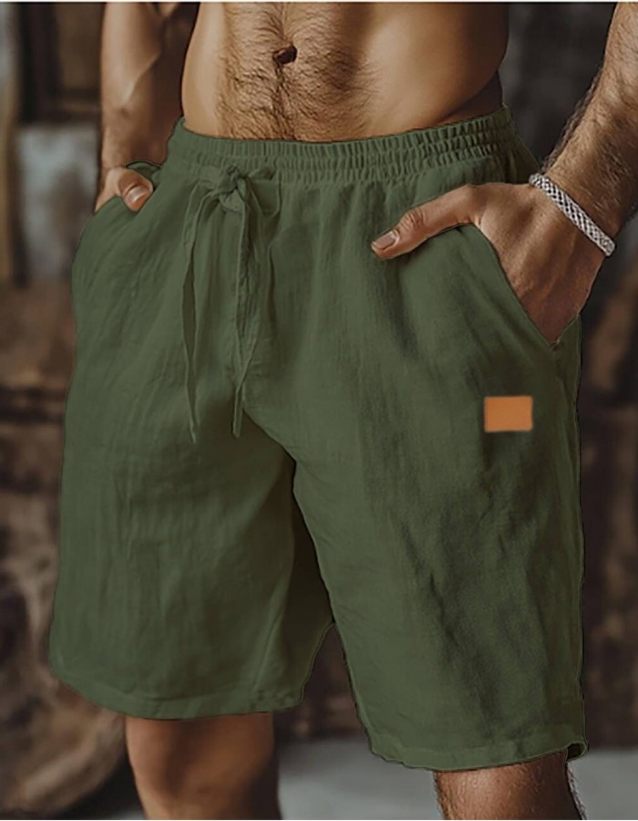 Solid-color Breathable Everyday Beach Capri Casual Pants