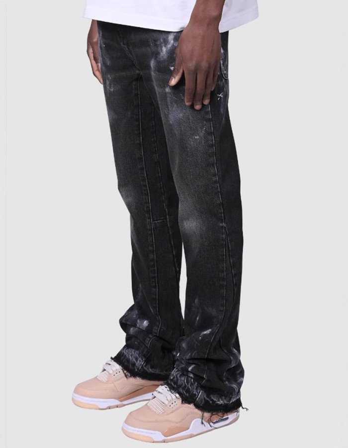 Men's Fashion Stretch Embroidery Straight-leg Denim Straight-leg Pants