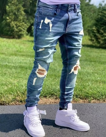 Men's Ripped Fashion Personality Street Trend Style Jeans