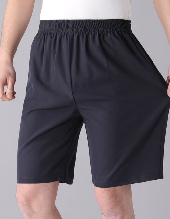 Solid Color Black Loose High Waist Comfort Breathable Middle-aged Breeches