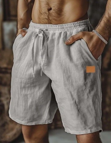Solid-color Breathable Everyday Beach Capri Casual Pants