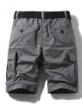 Micro Elastic Multi-pocket Workwear Loose Straight Casual Shorts