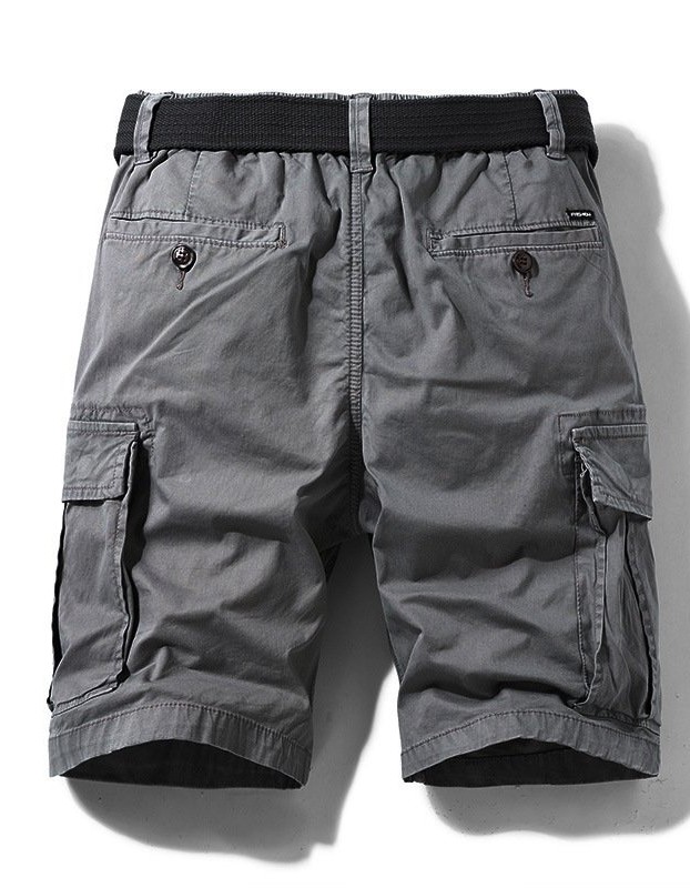Micro Elastic Multi-pocket Workwear Loose Straight Casual Shorts