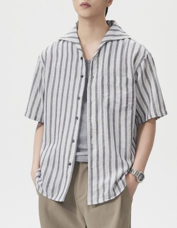 Men's Short-Sleeve American-Style Trendy Loose Shirt