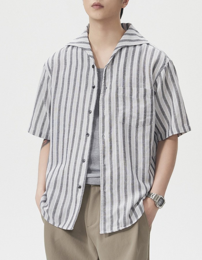 Men's Short-Sleeve American-Style Trendy Loose Shirt