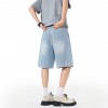 Mens Stretch Waist Lyocell Ice Silk Denim Shorts