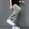 Mens SpringSummer Loose-Fit Denim Jeans With A Side Zipper