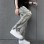Mens SpringSummer Loose-Fit Denim Jeans With A Side Zipper