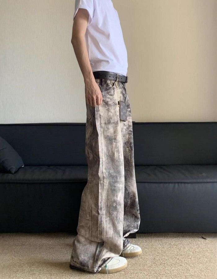 Spring And Summer New 3D Digital Camouflage Printed Denim Trousers For Men