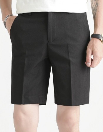 Men's Slim-fit Casual White Straight-leg Shorts