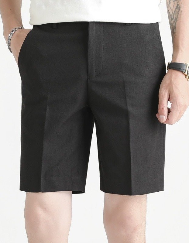 Men's Slim-fit Casual White Straight-leg Shorts