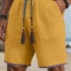 Loose-fitting Breathable Beach Pants With A Trendy Ethnic-style Drawstring Design