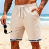 Breathable Patchwork Waffle-Weave Beach Shorts