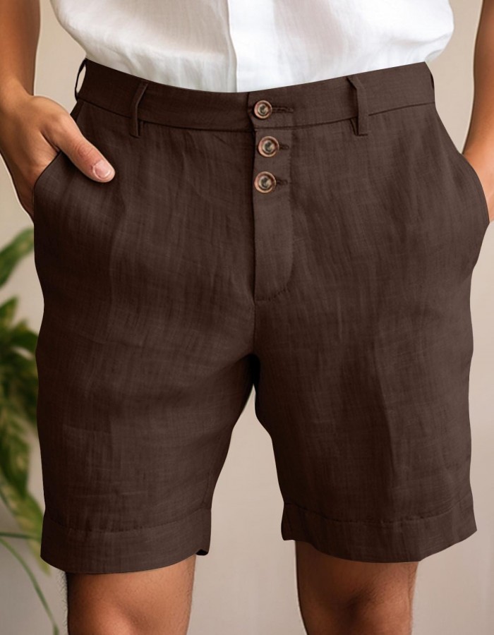 Comfortable And Breathable Cotton-blend Shorts For Leisure And Vacation