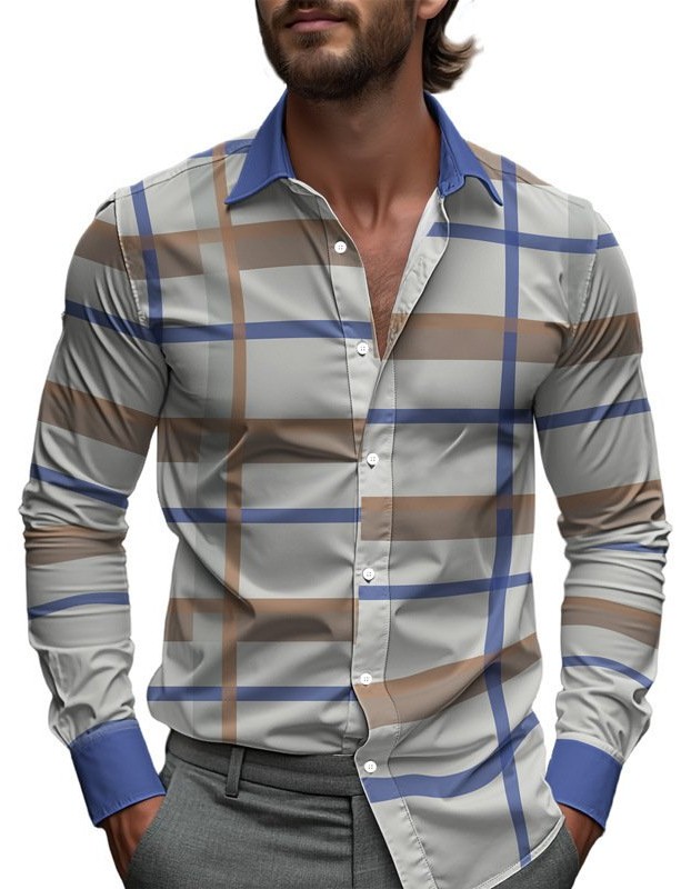 Men's Printed Long-Sleeve Shirt