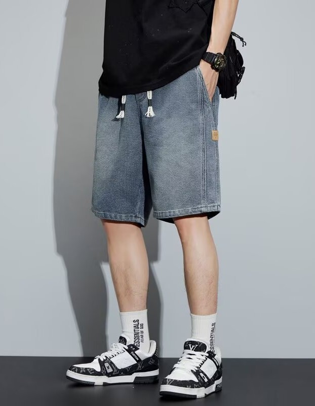 Men's Denim Shorts Straight-Leg Casual Shorts